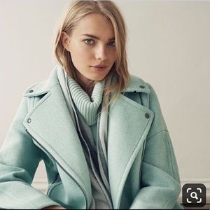Banana Republic Mint Oversized Moto Cocoon Coat